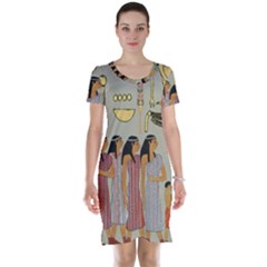Egyptian Paper Women Child Owl Short Sleeve Nightdress