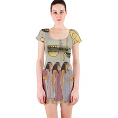 Egyptian Paper Women Child Owl Short Sleeve Bodycon Dress