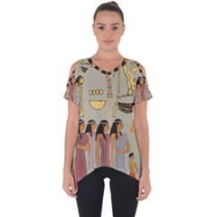 Egyptian Paper Women Child Owl Cut Out Side Drop Tee