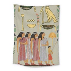 Egyptian Paper Women Child Owl Medium Tapestry by Sapixe