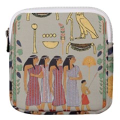 Egyptian Paper Women Child Owl Mini Square Pouch