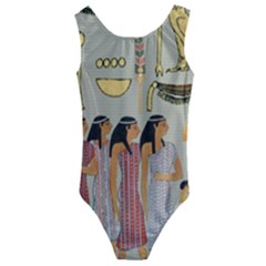 Egyptian Paper Women Child Owl Kids  Cut-out Back One Piece Swimsuit