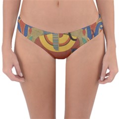 Egyptian Tutunkhamun Pharaoh Design Reversible Hipster Bikini Bottoms by Sapixe