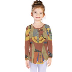 Egyptian Tutunkhamun Pharaoh Design Kids  Long Sleeve Tee