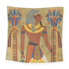 Egyptian Tutunkhamun Pharaoh Design Square Tapestry (large)