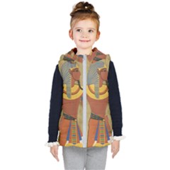 Egyptian Tutunkhamun Pharaoh Design Kids  Hooded Puffer Vest by Sapixe