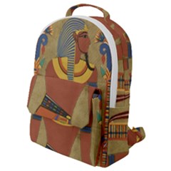 Egyptian Tutunkhamun Pharaoh Design Flap Pocket Backpack (small)