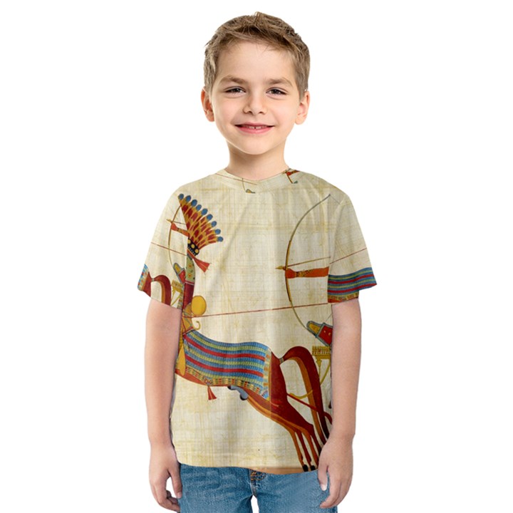 Egyptian Tutunkhamun Pharaoh Design Kids  Sport Mesh Tee