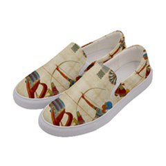 Egyptian Tutunkhamun Pharaoh Design Women s Canvas Slip Ons