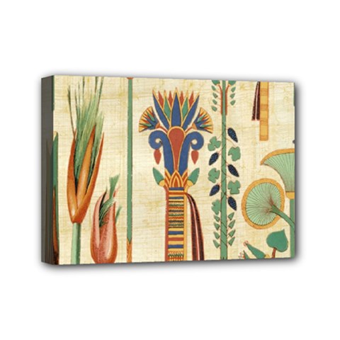 Egyptian Paper Papyrus Hieroglyphs Mini Canvas 7  X 5  (stretched) by Sapixe