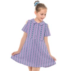 Pattern Star Flower Backround Kids  Short Sleeve Shirt Dress