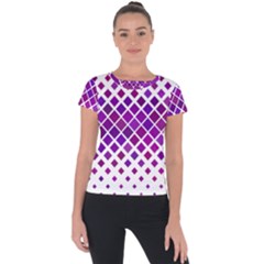 Pattern Square Purple Horizontal Short Sleeve Sports Top  by HermanTelo