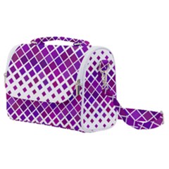 Pattern Square Purple Horizontal Satchel Shoulder Bag