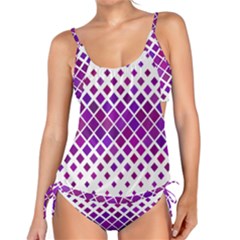 Pattern Square Purple Horizontal Tankini Set by HermanTelo