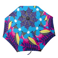 Pattern Leaf Polka Leaves Folding Umbrellas by HermanTelo