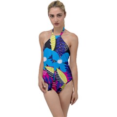 Pattern Leaf Polka Leaves Go With The Flow One Piece Swimsuit by HermanTelo