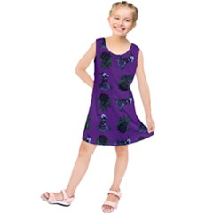 Gothic Girl Rose Purple Pattern Kids  Tunic Dress by snowwhitegirl