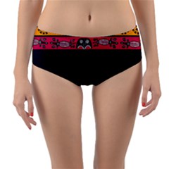 Pattern Ornaments Africa Safari Reversible Mid-waist Bikini Bottoms