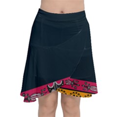 Pattern Ornaments Africa Safari Chiffon Wrap Front Skirt