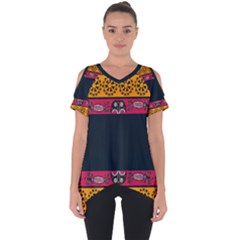 Pattern Ornaments Africa Safari Cut Out Side Drop Tee