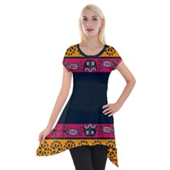 Pattern Ornaments Africa Safari Short Sleeve Side Drop Tunic by HermanTelo