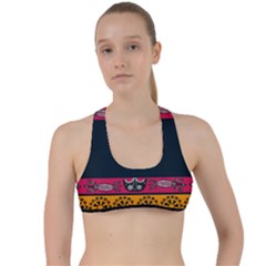 Pattern Ornaments Africa Safari Criss Cross Racerback Sports Bra