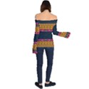 Pattern Ornaments Africa Safari Off Shoulder Long Sleeve Top View2