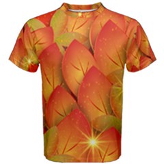 Pattern Texture Leaf Men s Cotton Tee by HermanTelo