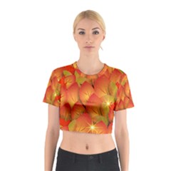 Pattern Texture Leaf Cotton Crop Top