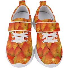 Pattern Texture Leaf Kids  Velcro Strap Shoes