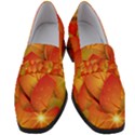 Pattern Texture Leaf Women s Chunky Heel Loafers View1