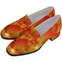 Pattern Texture Leaf Women s Chunky Heel Loafers View2