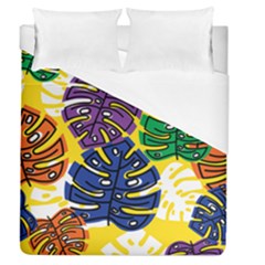Pattern Leaves Grey Duvet Cover (queen Size)