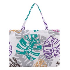 Pattern Leaves Rainbow Medium Tote Bag