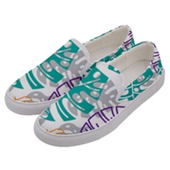 Pattern Leaves Rainbow Men s Canvas Slip Ons by HermanTelo