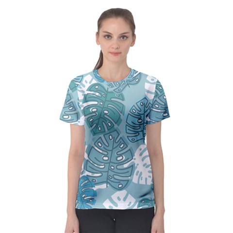 Pattern Leaves Banana Women s Sport Mesh Tee by HermanTelo