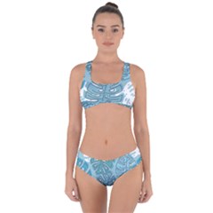 Pattern Leaves Banana Criss Cross Bikini Set by HermanTelo