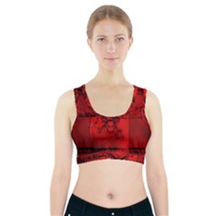 Awesome Creepy Skull With Crowm In Red Colors Sports Bra With Pocket by FantasyWorld7