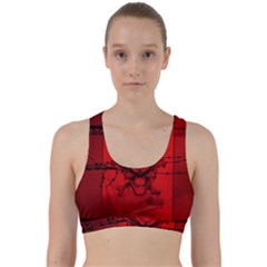 Awesome Creepy Skull With Crowm In Red Colors Back Weave Sports Bra by FantasyWorld7
