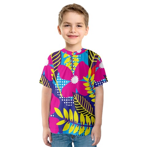 Pattern Leaf Polka Rainbow Kids  Sport Mesh Tee by HermanTelo