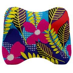 Pattern Leaf Polka Rainbow Velour Head Support Cushion