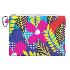 Pattern Leaf Polka Rainbow Canvas Cosmetic Bag (xl)