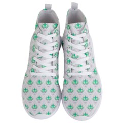Plant Pattern Green Leaf Flora Men s Lightweight High Top Sneakers by HermanTelo