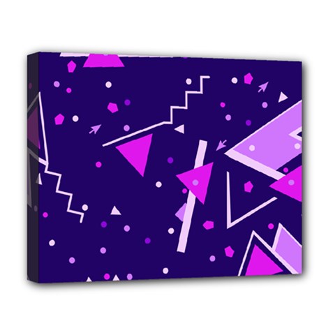 Purple Blue Geometric Pattern Deluxe Canvas 20  X 16  (stretched) by HermanTelo