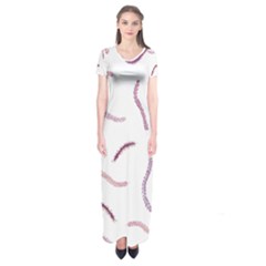 Plumelet Pen Ethnic Elegant Hippie Cute Short Sleeve Maxi Dress