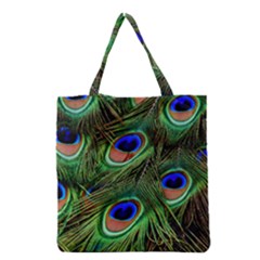 Peacock Feathers Plumage Iridescent Grocery Tote Bag