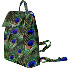 Peacock Feathers Plumage Iridescent Buckle Everyday Backpack