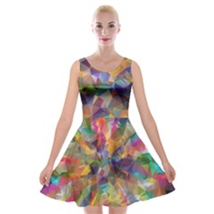 Polygon Wallpaper Velvet Skater Dress by HermanTelo