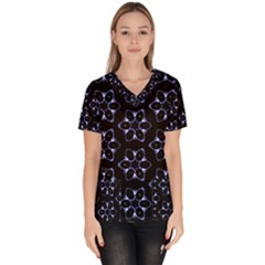 Purple Circle Wallpaper Women s V-neck Scrub Top by HermanTelo