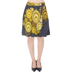 Retro Color Style Velvet High Waist Skirt